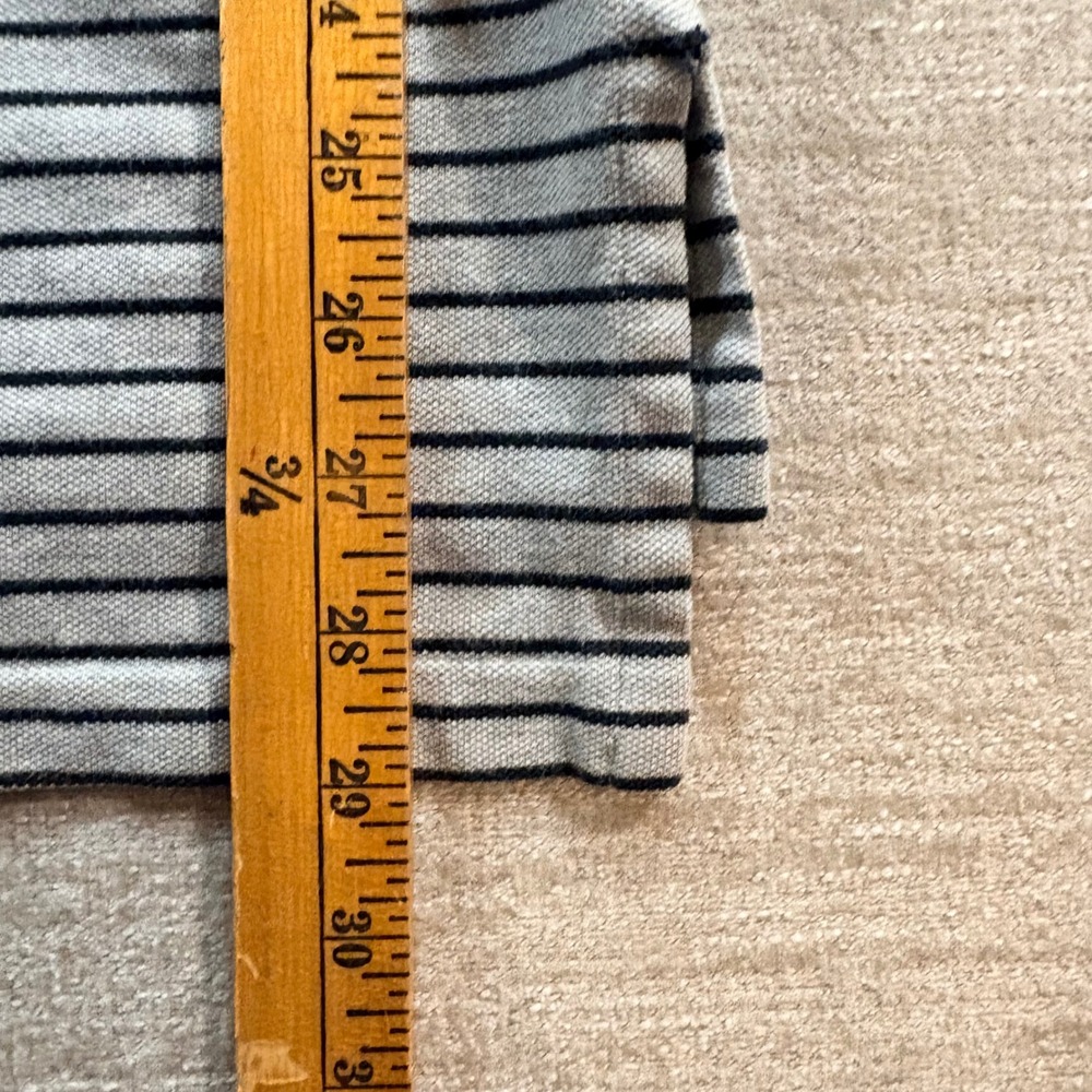 Polo Ralph Lauren Men XL Grey Black Striped Cotton Pique Polo Classic Preppy EUC - Picture 8 of 12